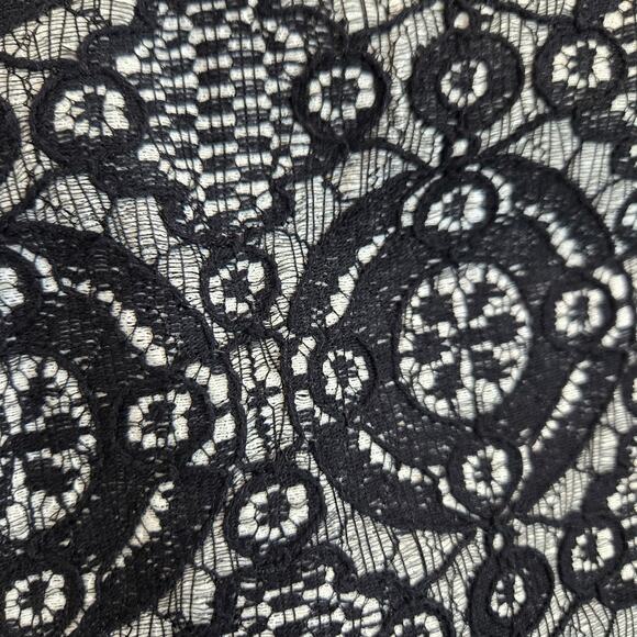 Michael Simon Lace Blazer Jacket Bead Rhinestone Black Petite Large Formal Event - Picture 7 of 9